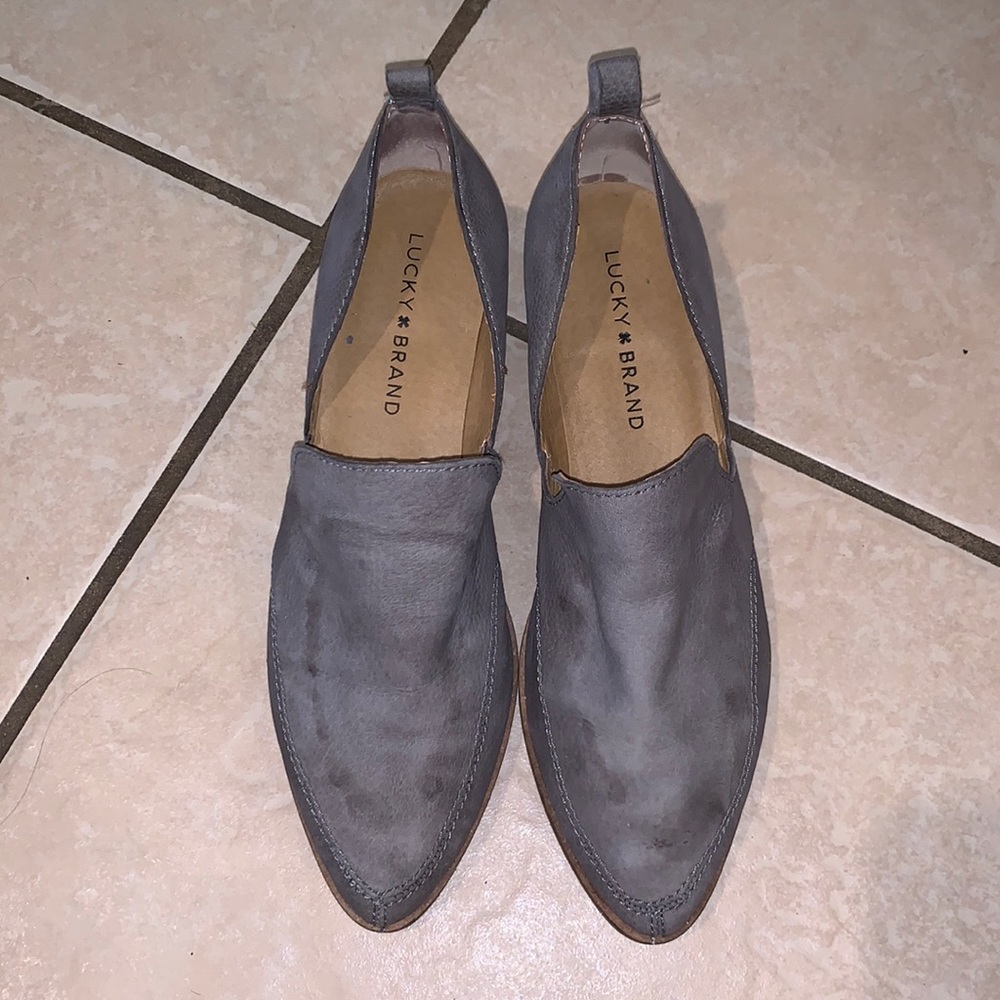 Lucky Brand Leather Suede Cut Out Bootie Sz 7.5